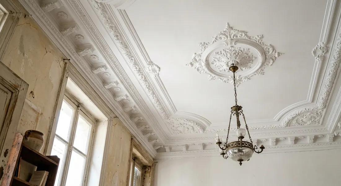 Plafond mouluré, Marseille 4e