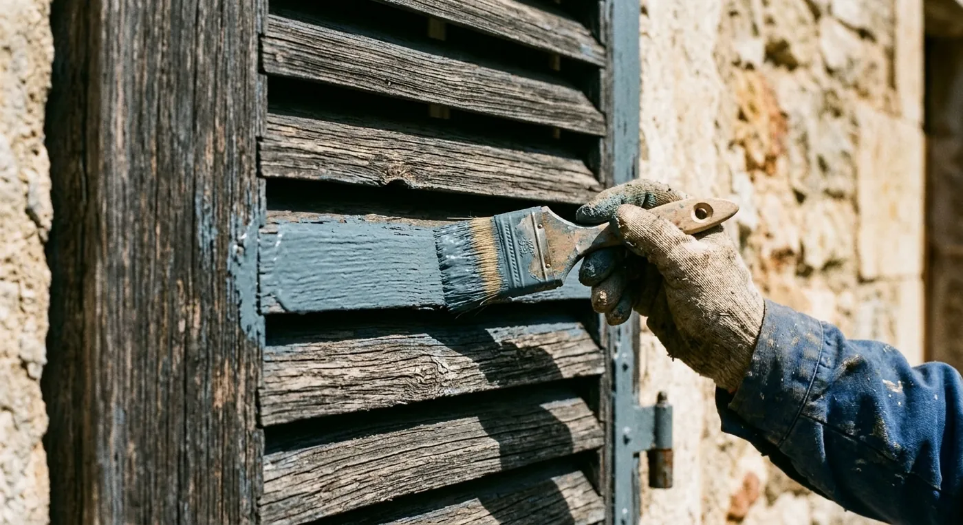Préparation du support avant peinture sur un chantier à Cassis